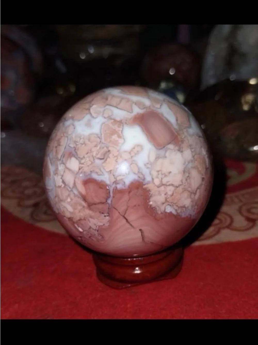 Cotton candy agate sphere